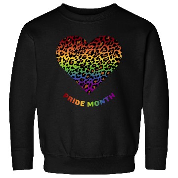 Discover LGBTQ+Pride Month Rainbow Heart Leopard pattern Sweatshirts