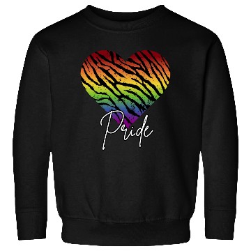 Discover LGBTQ+Pride Rainbow heart-pattern tiger leather Sweatshirts