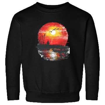 Discover Sunset Fishing Serenity Scene Sweatshirts