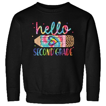 Discover Back To School Hello second 2nd Grade Leopard Sweatshirts