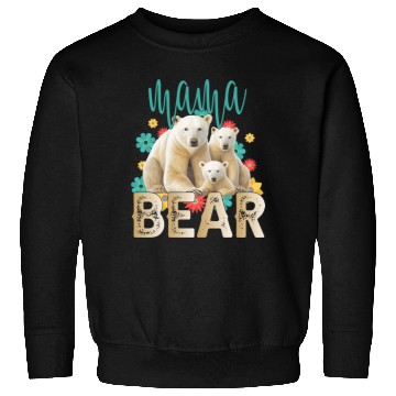 Discover Mama Bear Gift Rose Flowers Mama Bear with 2 Cubs Sweatshirts