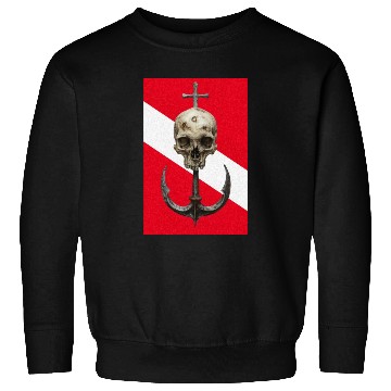Discover Skull and Anchor on Diving Flag Sweatshirts