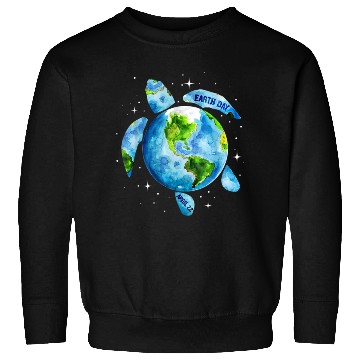 Discover Earth Day Restore Earth Sea Turtle Art Sweatshirts