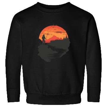 Discover Sunset Fishing Solitude Escape Sweatshirts