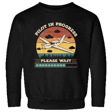 Discover Pilot In Progress Please Wait funny aviation Sweatshirts