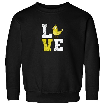 Discover Love lettering with Canary Bird Sweatshirts