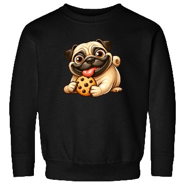Discover Pug with Cookie Sweet Dessert Sweatshirts