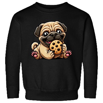 Discover Pug Cookie Sweet Dessert Biscuit Sweatshirts