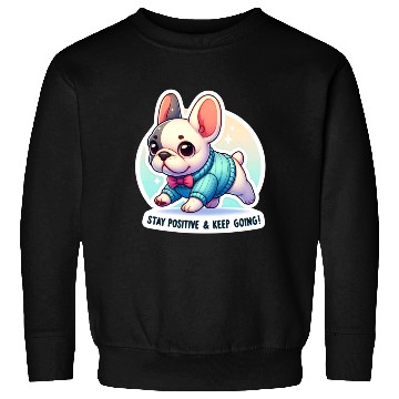 Discover Stay Positive French Bulldog Motivational Words Sweatshirts