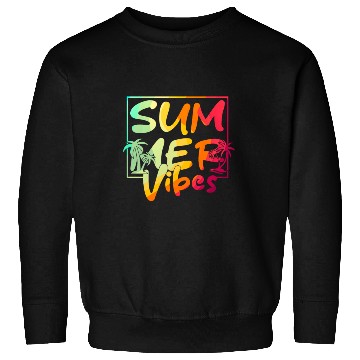 Discover Summer Vibes Colorful Palm Retro Summer Sweatshirts