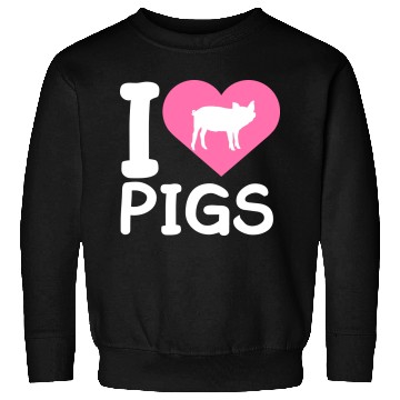 Discover I Love Pigs pig heart piggy piglet silhouette Sweatshirts