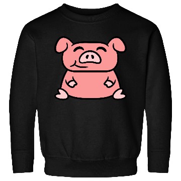 Discover Little cute piggy sit pig piglet fat chubby animal Sweatshirts