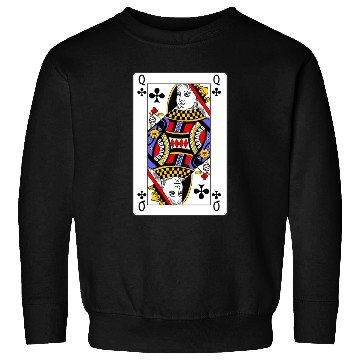 Discover Queen of Clubs Playing Card Sweatshirts