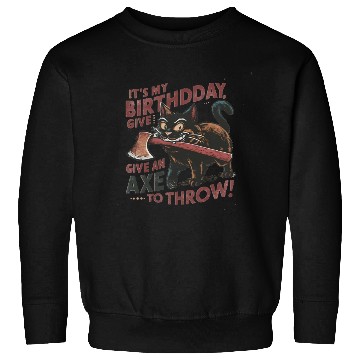 Discover It's My Birthday Funny Axe Throwing cat Lover Sweatshirts