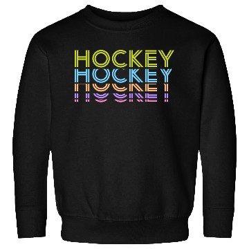 Discover Hockey Colorful Typography Sweatshirts