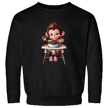 Discover Little Pudding Monkey In High Chair Sweatshirts