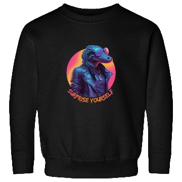 Discover Synthwave style crocodile wearing sunglasses Sweatshirts