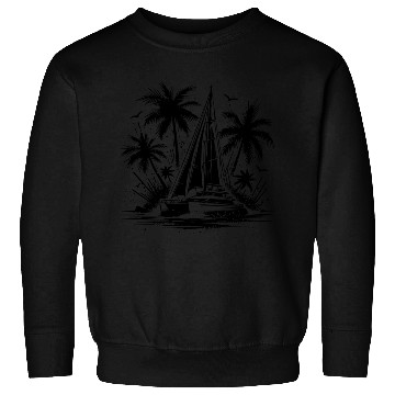 Discover Palm With Double Hull Catamaran Sailing Boat Sweatshirts