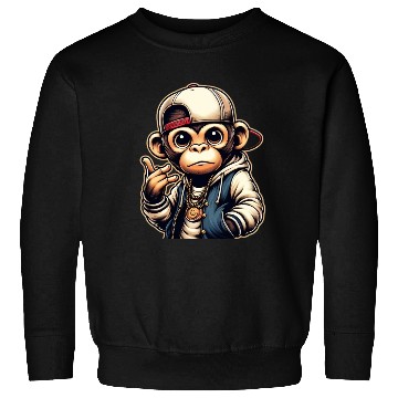 Discover Sweatshirts Funny of a monkey dressed as rap