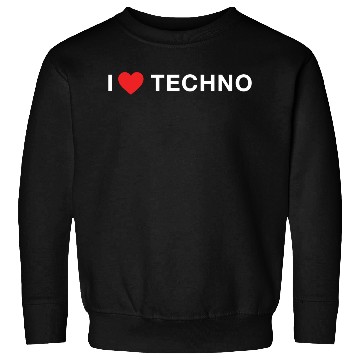 Discover I Love Techno Electronic Rave Music Red Heart Sweatshirts