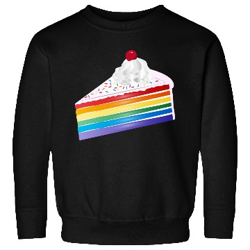 Discover Piece of rainbow cake with cream and cherry Sweatshirts