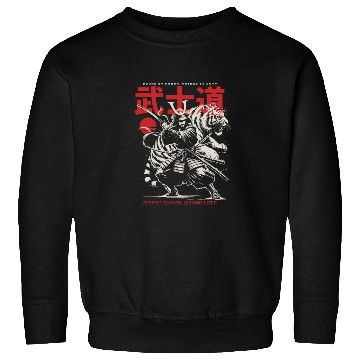 Discover Japanese Samurai with Katana, Kanji Typography Sweatshirts