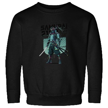 Discover Cyber Samurai 2110: Glowing Katana Warrior Sweatshirts