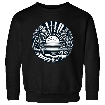Discover Vacation summer sun beach palms silhouette Sweatshirts