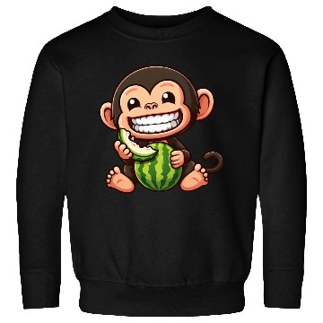 Discover Monkey chimpanzee melon watermelon honeydew melon Sweatshirts