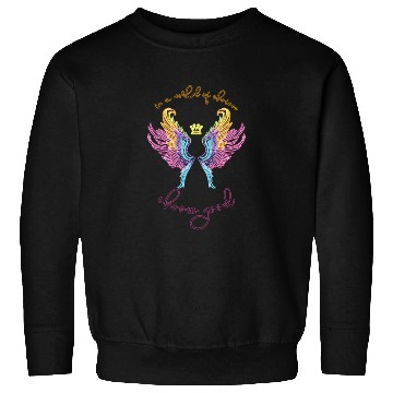 Discover Neon angel wings with a crown Sweatshirts