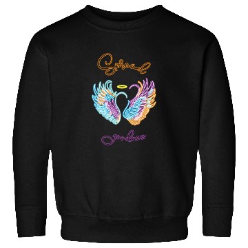 Discover Neon angel wings with helo Sweatshirts