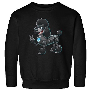 Discover Cyborg Poodle Robot Peace Sign Sweatshirts