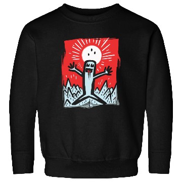 Discover Japan Red Sun: Happy Stickman Artwork Sweatshirts