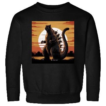 Discover Catzilla Cat Japanese Art Funny Cat Gifts Sweatshirts
