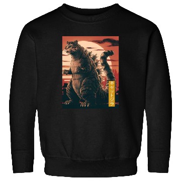 Discover Funny Cute Cat Art Japanese Sunset Retro Catzilla Sweatshirts