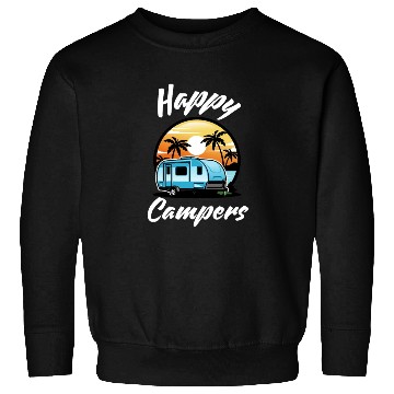 Discover Funny Camping Hiking Lover Present Happy Camper Sweatshirts