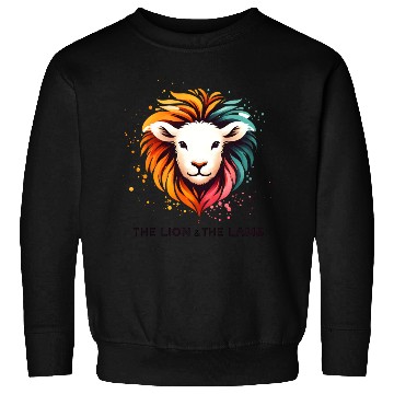 Discover The Lion And The Lamb Abstract Art Design Sweatshirts