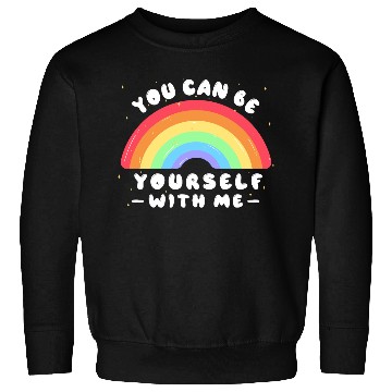 Discover You Can Be Yourself With Me - LGBTQ Ally - Pride Sweatshirts