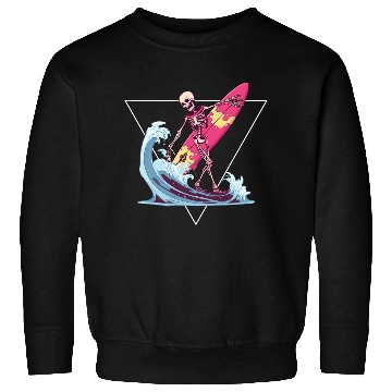 Discover Surfer Skeleton Beach Summer Vibes Sweatshirts