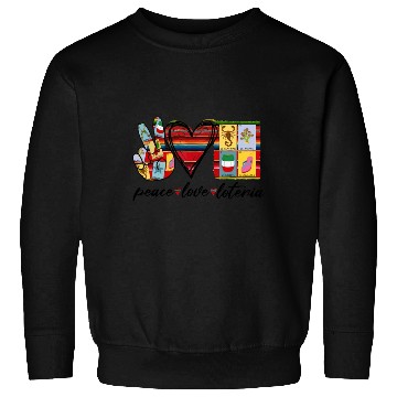 Discover Peace Love Loteria Serape Mexican Bingo Card Sweatshirts
