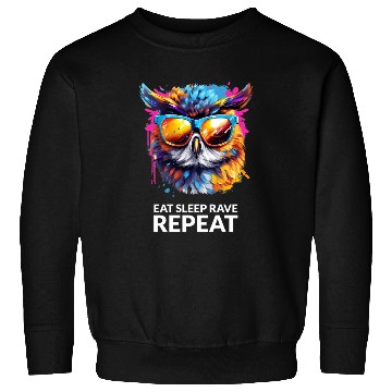 Discover Eat Sleep Rave Repeat Owl 1 Sweatshirts