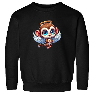 Discover Monkey chimpanzee angel cartoon Sweatshirts