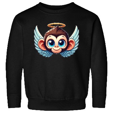 Discover Monkey chimpanzee cartoon angel wings Sweatshirts