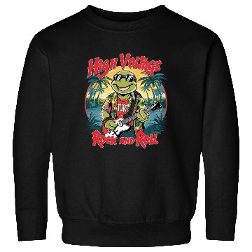 Discover Funny Turtle with Guitar Rock and Roll Sweatshirts