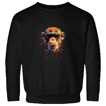 Discover Cool Sunglasses Monkey Covered In Rainbow Paint Sweatshirts