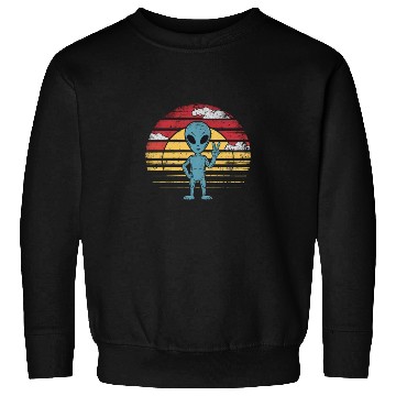 Discover Peaceful Alien Sunset Retro Vibe Sweatshirts
