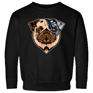 Discover Pug cyborg face dog Sweatshirts
