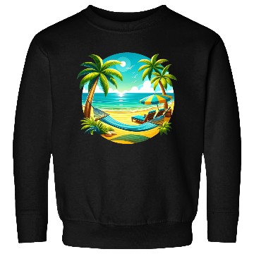 Discover Paradise Beach Sunset Art Sweatshirts