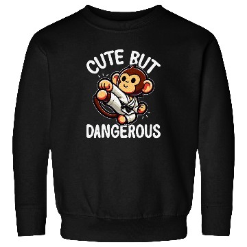 Discover Cute but Dangerous Karate Taekwondo Monkey Karate Sweatshirts