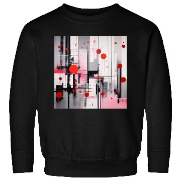 Discover Red Black Light Pink and Gray Dots and Lines Sweatshirts